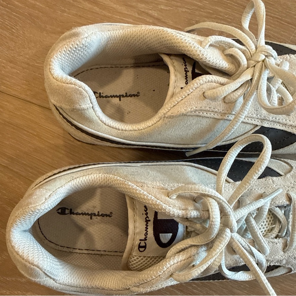 Champion Shoes Women’s 7 Sneakers Brown Beige/Cream Suede Lace Up Comfort Low - Picture 6 of 12